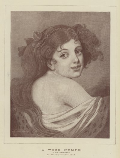 Een Bosnimf door Jean Baptiste Greuze